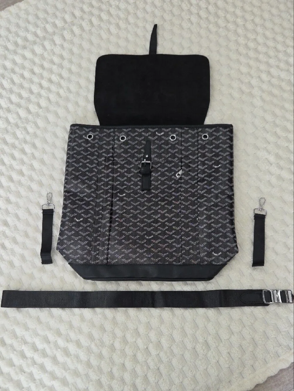 Goyard Black/Brown Patterned Canvas Backpack